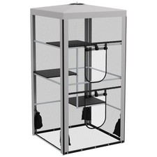 Cat Playpen w/ Steel Frame  Mesh Walls- Kitty Enclosure w/ 3 Elevated Platforms