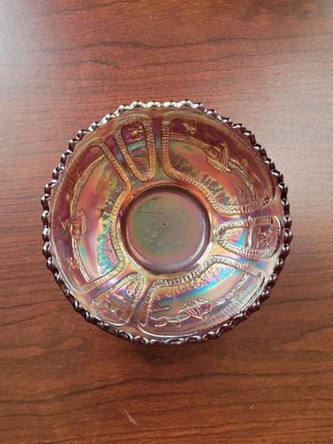 Sweet & Scarce Red Fenton Carnival Glass Sailboats Sauce Bowl - Picture 6 of 23