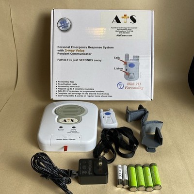 ATS Personal Emergency Response System 2-way Voice Pendant Communicator Set