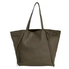 CELINE Cabas Phantom Small With Belt Gray Beige Soft grained calfskin Tote Bag