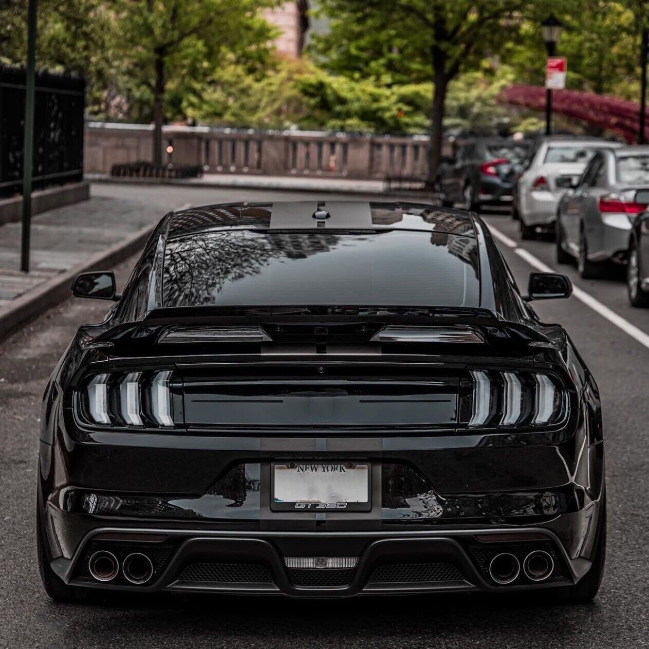 Gloss Black Rear Spoiler for 2015-2021 Mustang GT500 Style With Gurney Flap