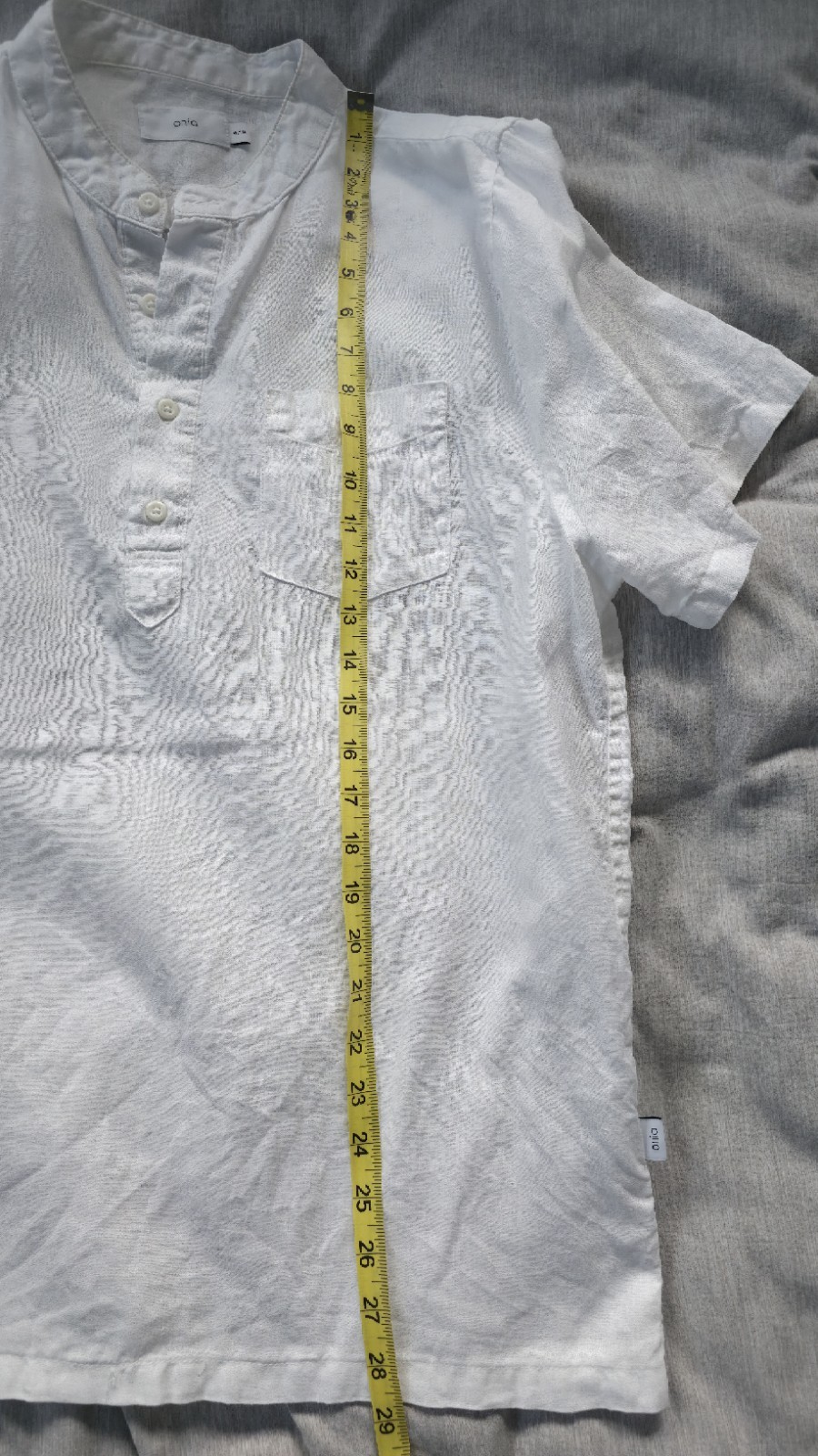 Onia Anthony Linen Short Sleeve Pocket Henley Medium 