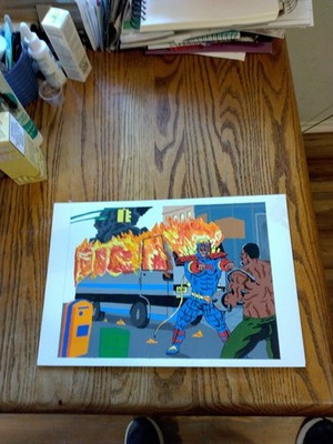 Original Artwork Painted Comic Cover Compu-M.E.C.H. Issue #23 By Theodore Riddle