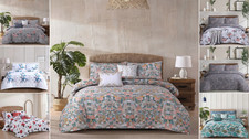 Luxury Floral Duvet Cover Set Double Bed 4 Piece Soft Microfiber Bedding Set