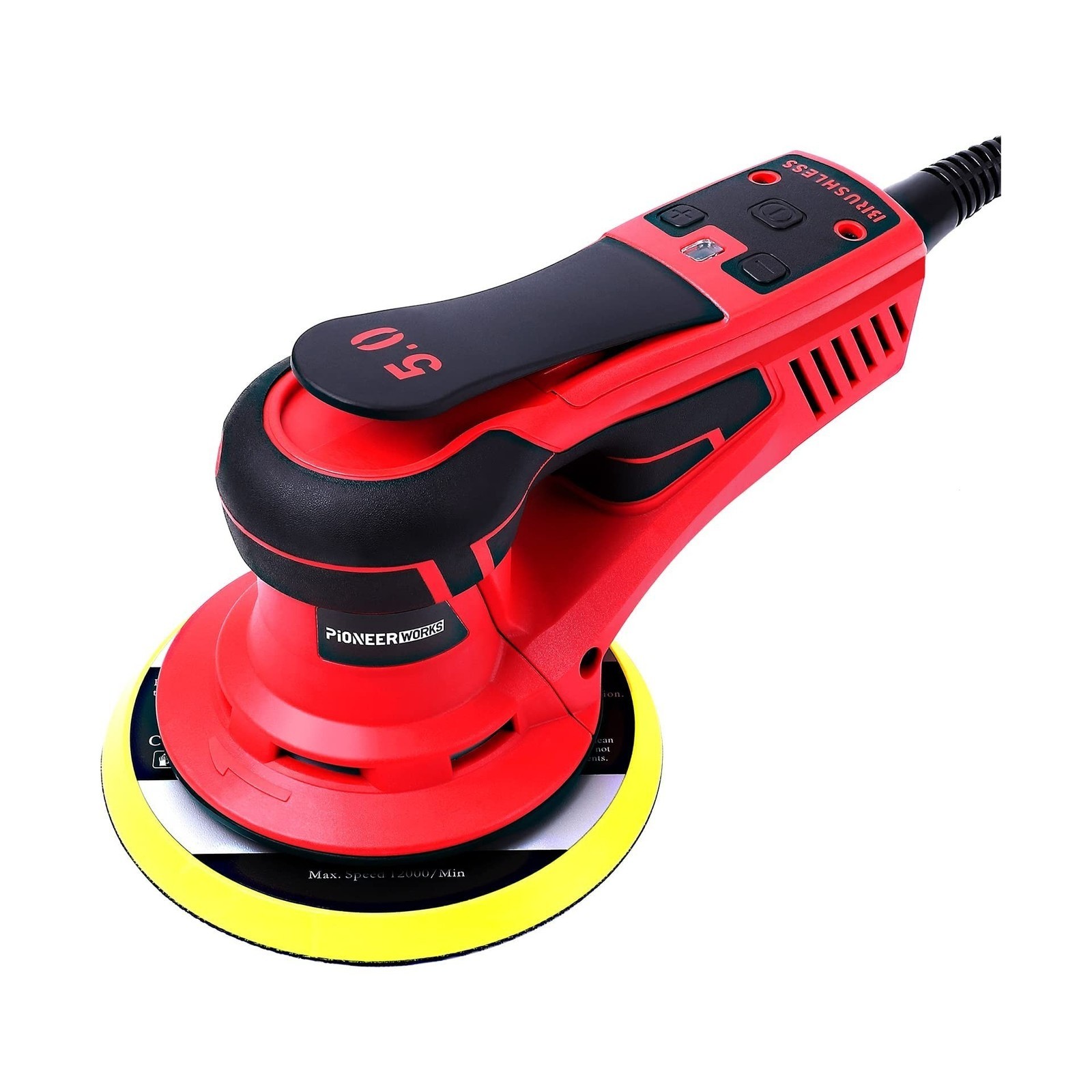 Electric Random Orbital Sander, Brushless Motor Palm Sander, 6 Speed
