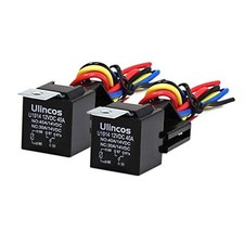 Auto Relay U1914 with 14AWG Wire Harness, 12V DC 30/40A SPDT 5-Pin Pack of 2 