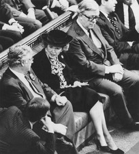 British Prime Minister Margaret Thatcher with Foreign Secretary Ge- Old Photo