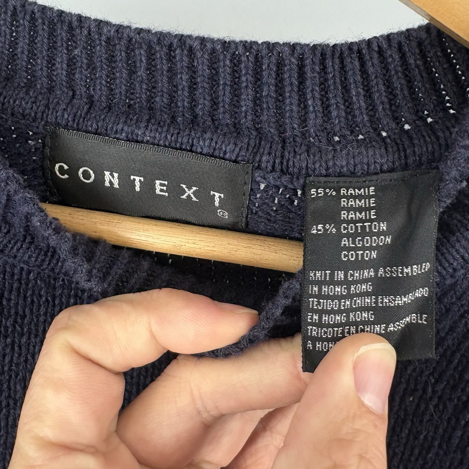 Vintage Context Navy Purple Patch Work Unique Kni… - image 2