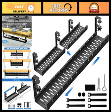 Extendable Under Desk Cable Management Tray - No Drill, Metal Clamp, 31" Wire Or