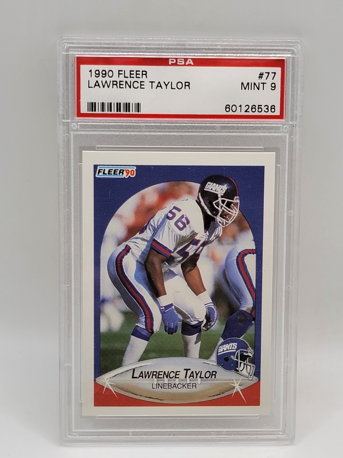 PSA 9 Mint - 1990 Fleer - Lawrence Taylor - New York Giants # 77