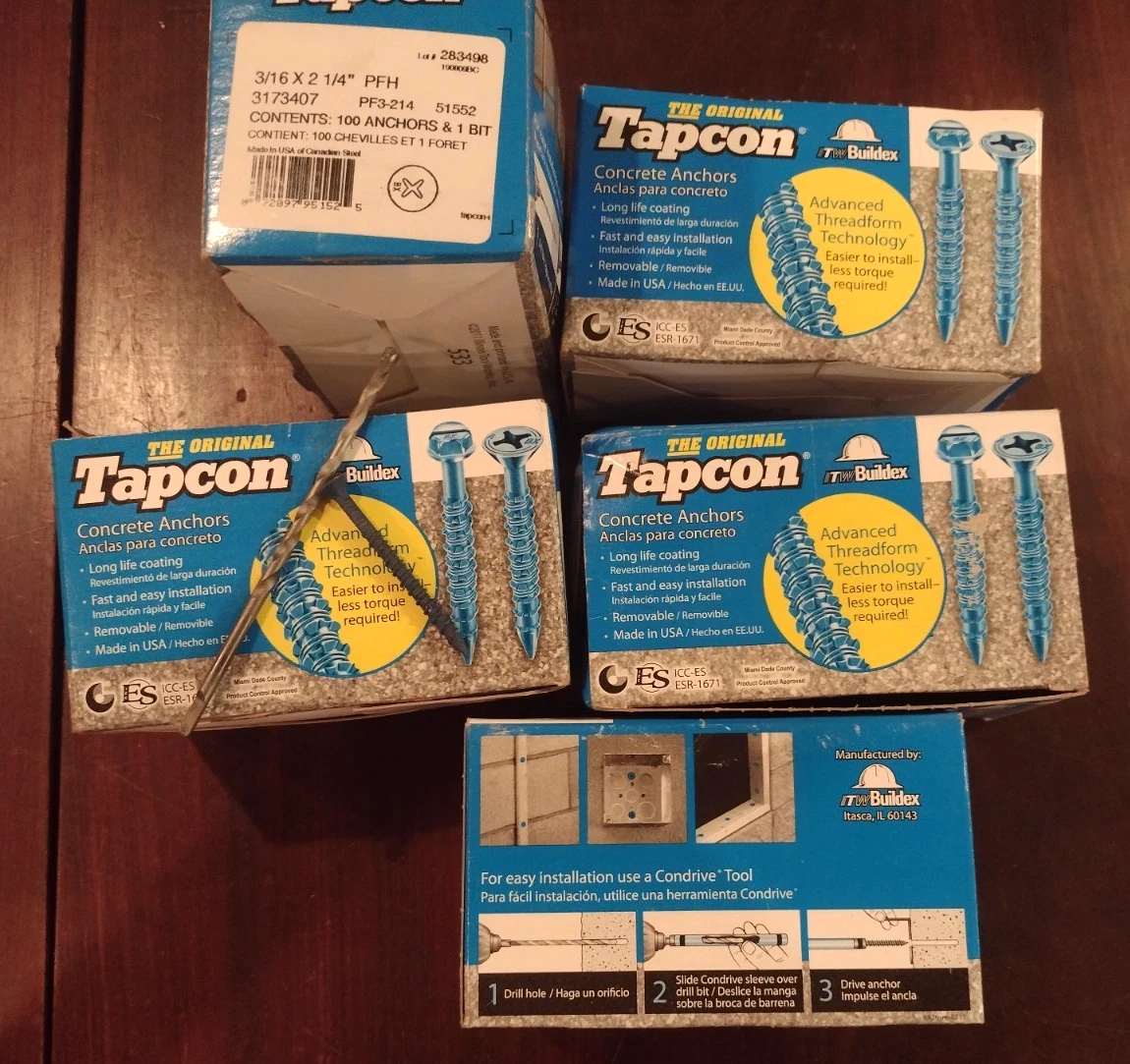 ANCLAS PARA HORMIGÓN DE 3/16 X 2-1/4 DE PULGADA AZUL 25 PIEZAS | The