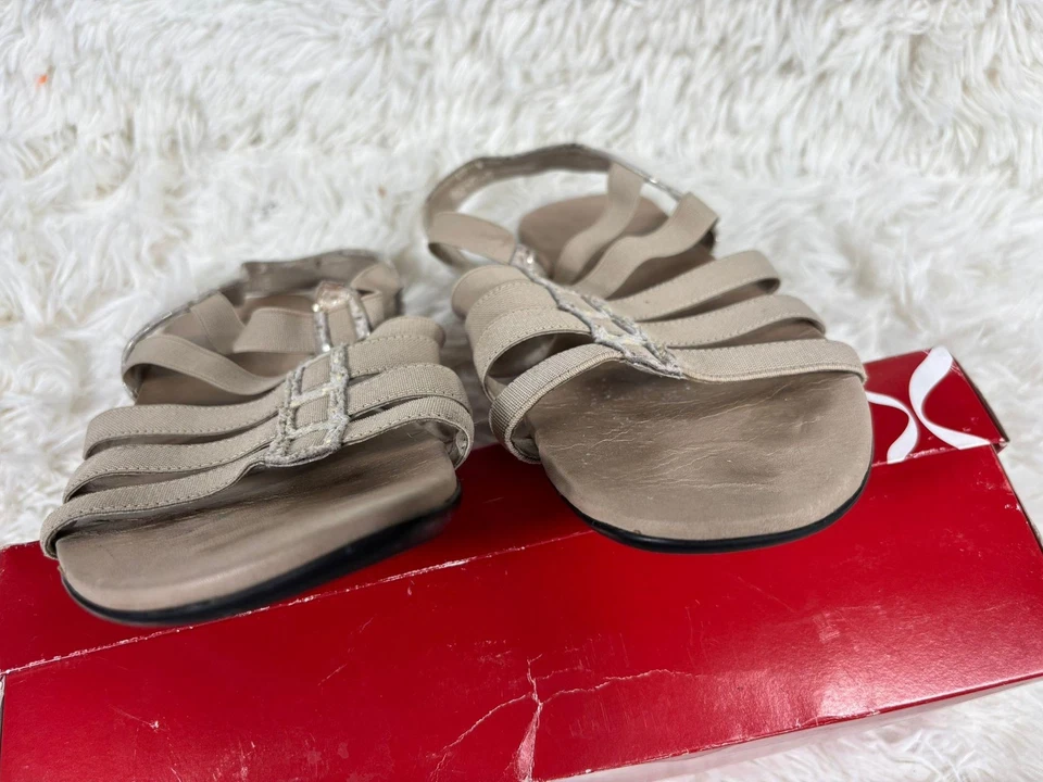 Sandalias Munro Americanas Para Mujer Talla 11 Taupe Tirantes Cuña Hechas en EE. UU. Foto 2 de 4