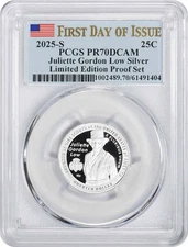 2025-S Juliette Gordon Low Washington Silver Quarter LESPS PR70DCAM FDOI PCGS
