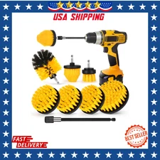 7 Pcs Drill Brush Power Scrubber Cleaning Set with Extend Rod for Bathroom Tile.