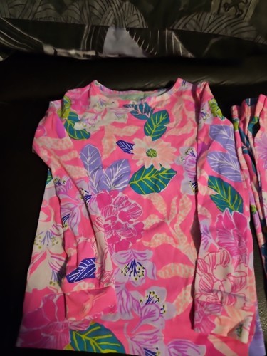 Lilly Pulitzer Sammy Pajama Set Girls Pink Isle Friends Long Sleeve 2 Pc Size 4 - Picture 3 of 6