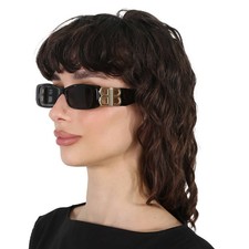 Balenciaga Grey Rectangular Ladies Sunglasses BB0096S 002 51 BB0096S 002 51