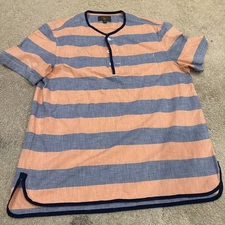 BEAMS PLUS X J.Crew short-sleeve chambray popover shirt in stripe Medium