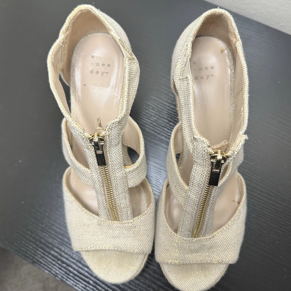 Zapatos de salón de cuña alpargata Carla crema A New Day para mujer talla US 9 Foto 4 de 4