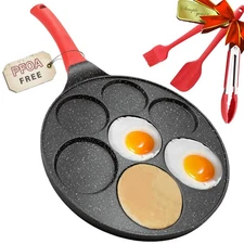 Egg Frying Pan Pancake Maker Egg Cooker Pan Omelet Mini Pancake Pan Nonstick 7 E