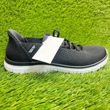 Skechers Swift Fit Hands Free Womens Size 6.5 Black White Running Shoes Sneakers