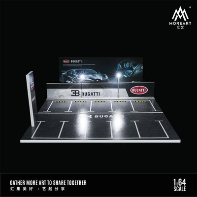 MoreArt 1/64 Diorama LED Lighting Bugatti Open-Air Parking Lot Scene Model