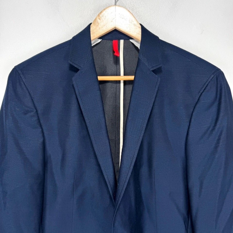 Strellson Unstructured Virgin Wool Blazer Sport Coat Men 38R (48 EUR) Navy Blue - Bild 3 von 4