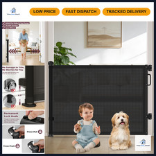 Retractable Baby Gate 58" Wide - Mesh Dog Gate for Doorway Stairs Safety