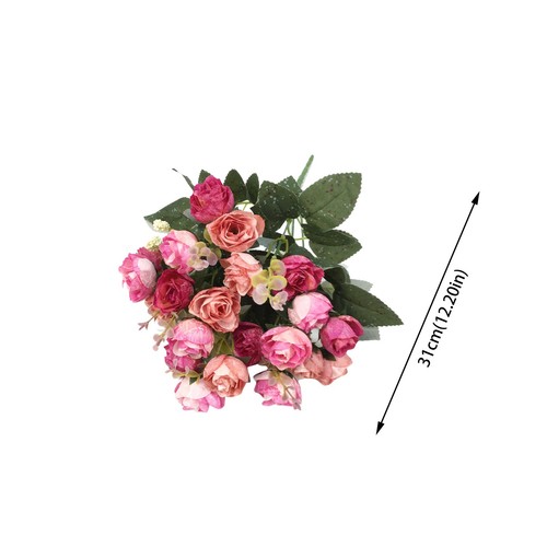 21 Head Of Roses 7 Forks Of Artificial Flowers Wedding And Home Table Decoration - Picture 3 of 10