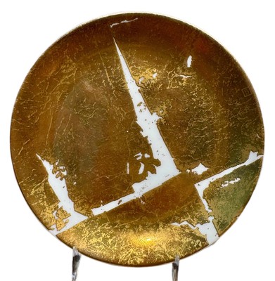 BERNARDAUD GOLD LEAF COUPE BREAD AND BUTTER PLATE/DISCONTINUED
