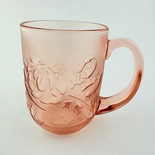 Vintage Pink Depression Glass Arcoroc France Rosaline Rose Coffee Mug