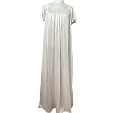Vintage Sears Oversized Flowy Nightgown Lace Floral Applique Floor Length READ