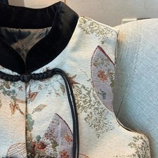 Damen Chinesischer Stil Weste Tang Anzug Strickjacke Blumenmuster Jacquard Weste