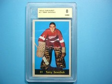 1960 1960/61 PARKHURST NHL HOCKEY CARD #31 TERRY SAWCHUK ACA 8 NM/MINT PARKIE
