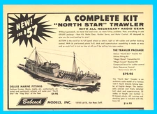 1957 North Star Trawler ship model kit print ad Babcock models ephemera