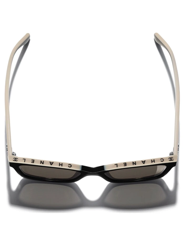 Auténticas gafas de sol cuadradas CHANEL CH5417, negras/beige, NUEVAS Foto 2 de 4
