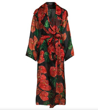 Dolce&Gabbana Floral Print Silk Robe Size 42