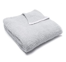 BAREFOOT DREAMS Contrast Trim CozyChic Throw Blanket 45"x 60" Ocean/White