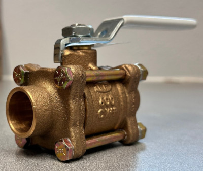 Apollo [82LF-244-01] 3/4'' Lead Free Three-Piece Manual Two-Way Ball Valve