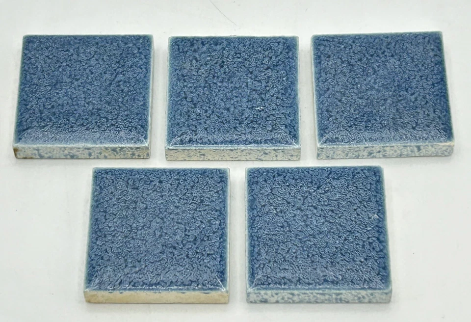 20 pc. Blue Cobalt 1 3/8 Square Ceramic Tile Crystalline American Olean Mosaic - Image 2 of 4
