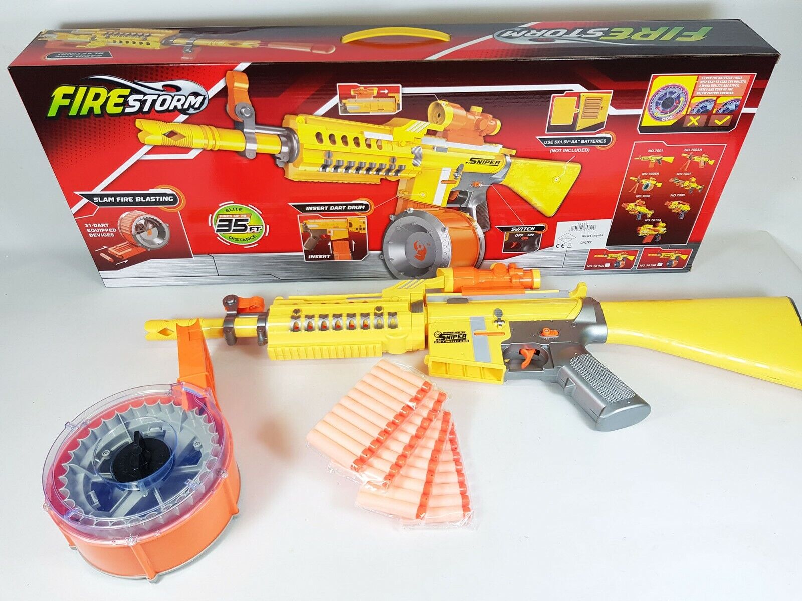 Metrahadora Blaze Storm, estilo Nerf Automática, elétrica, magazine, Soft  Bullet 20 dardos