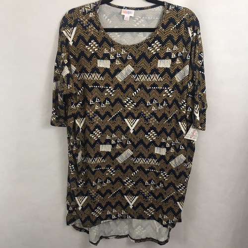 Lularoe Irma Shirt Tunic Multicolor Chevron SZ Small