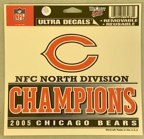 2005 Chicago Bears NFC Champions 5.5"x6" Vibrant Ultra Decal Logo ...