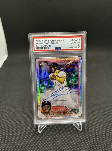 Ronald Acuna Jr 2023 Topps Chrome Logo Edition Auto PSA 10💎