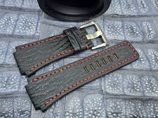24mm/24mm Shark Leather Watch Band Exotic Leather Minimalist Design Bespoke