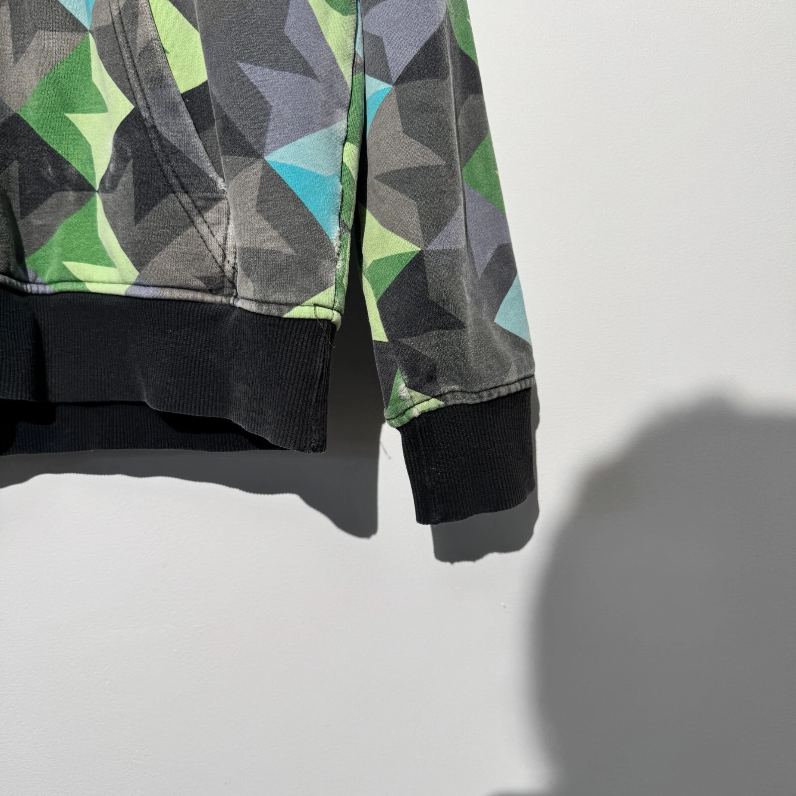 GUCCI Felpa con cappuccio Quiksilver unisex taglia S cotone multicolore con stampa verde grigio regular