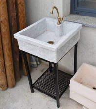LAVANDINO con base supporto CUCINA esterno graniglia CEMENTO levigato No Pietra