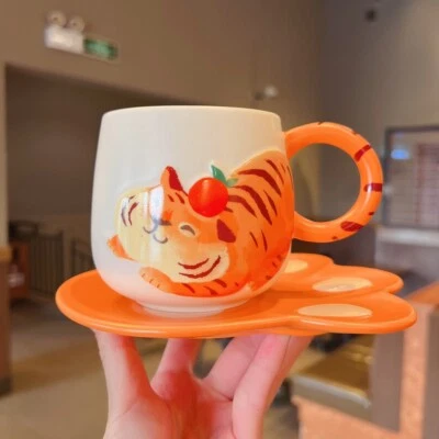 Starbucks 2022 China Tiger Year 13oz Cute Tiger Relief Ceramic Mug