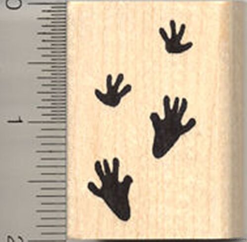 Rat Paw Prints Rubber Stamp, Mouse Tracks E5011 WM - Afbeelding 1 van 1