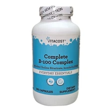 Vitacost B-100 Complex 300 Vitamin Capsules - New & Sealed