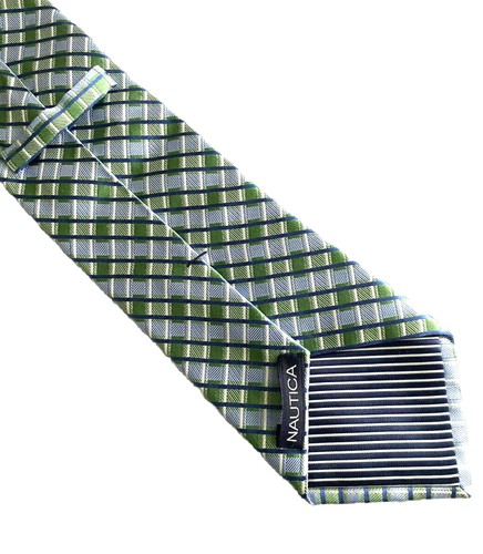 Classic Nautica Geometric Green and Blue Neck Tie Necktie 100% Silk - Picture 3 of 4
